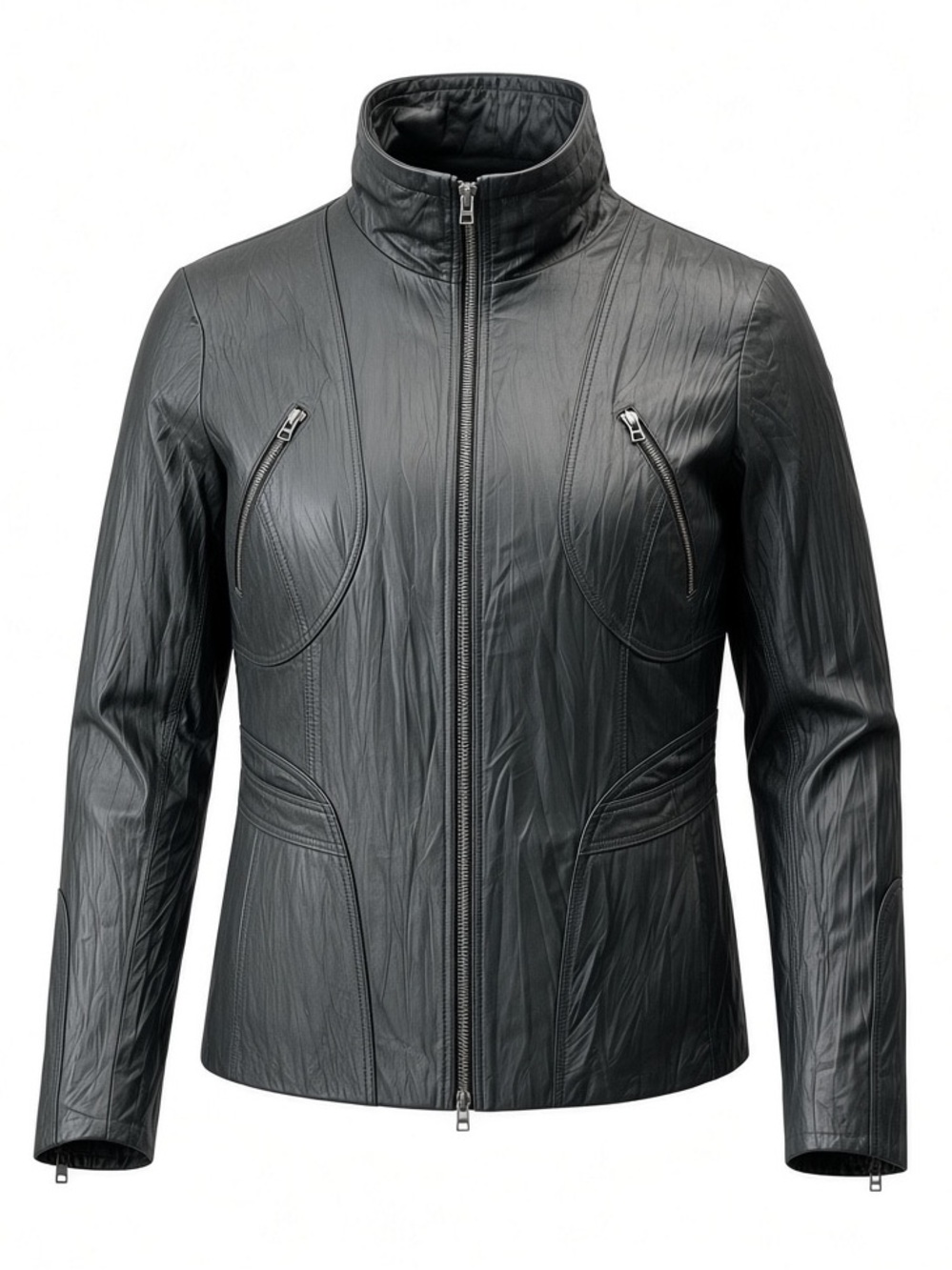 Vintage Danier Leather Moto Jacket Zippered Blazer Coat Black Size XL